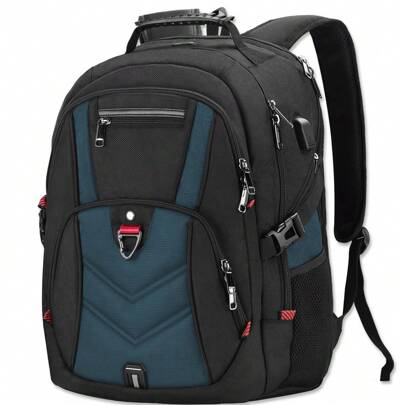 Zaino Porta PC Zaini Lavoro Uomo Notebook Laptop Borsa 17-18.4 17,3 Pollici Impermeabile con USB Zainetto da Viaggio Scuola Grande