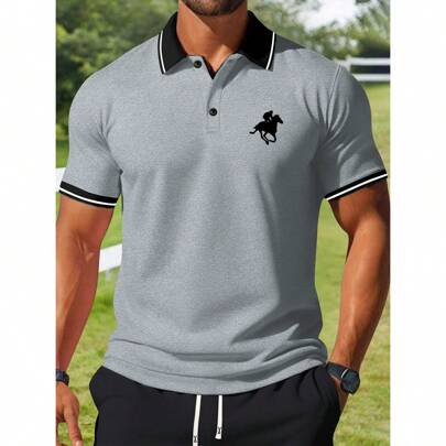 Polo da uomo, camicia polo per tennis e golf, abbigliamento sportivo, polo con collo a lappola