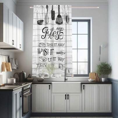 Fashionable Rolnie Printed Curtains 1 Piece Kitchen Short Curtains Pastoral Fresh Style Blackout Small Fresh Decorative Curtains