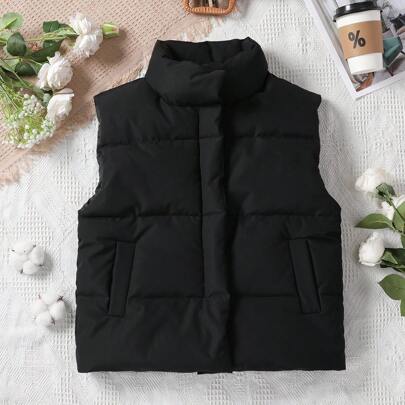 Cappotto Imbottito Con Gilet Imbottito In Tinta Unita Da Ragazza Tween
