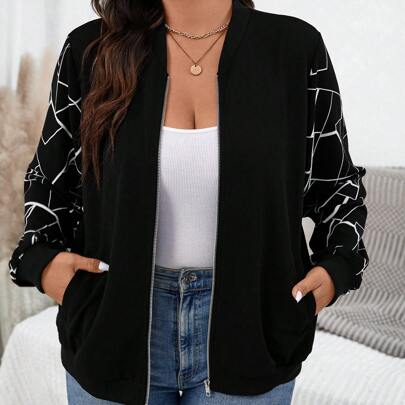 Giacca da baseball taglio large per donne, Abbigliamento da donna autunno, Abbigliamento da donna inverno, Giubbotto invernale, Felpe invernali con ch