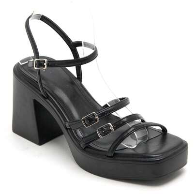 Sandali con zeppa e platform da donna, sandali con tacco platform e suola spessa, sandali aperti alla caviglia con fibbia decorativa, sandali eleganti