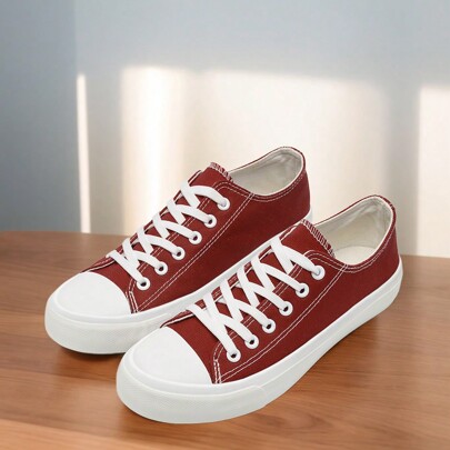 Scarpe di tela da donna, Unisex Lace up Low Top Trainers per uomo Scarpe casual Scarpe di tela Scarpe piatte