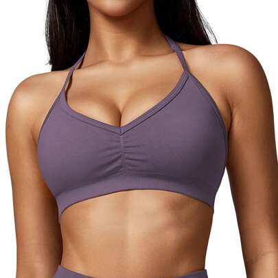 Reggiseno sportivo da donna, reggiseno sportivo con ferretto senza schienale, reggiseno sportivo con ferretto Crush, reggiseni push-up imbottiti, regg