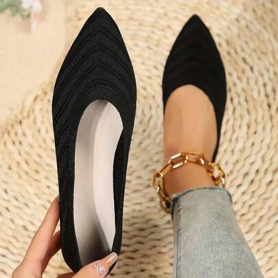 Scarpe flat puntate nuove del 2025, scarpe da barca da ufficio di colore unito, scarpe da barca intrecciate slip-on, ballerine piatte casual, mocassin
