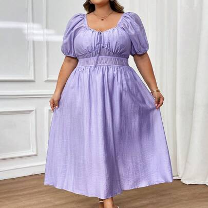 Abito di colore solido casual da donna taglie forti, vestito viola, abito lungo da sera per laurea, abito da laurea per donna, abito da laurea bianco,