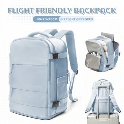 Grande zaino da viaggio unisex, zaino da computer portatile per business, bagaglio a mano 40x20x25 cm approvato per il trasporto aereo, zaino impermea