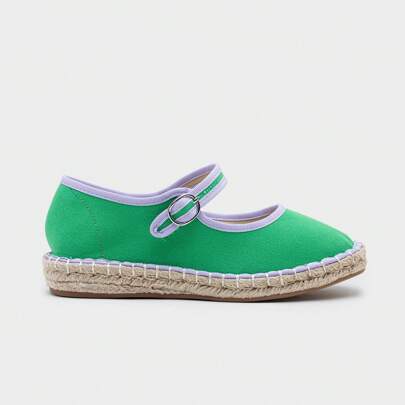 Espadrillas piatte Mary Jane in tela, Mary Jane basse da donna