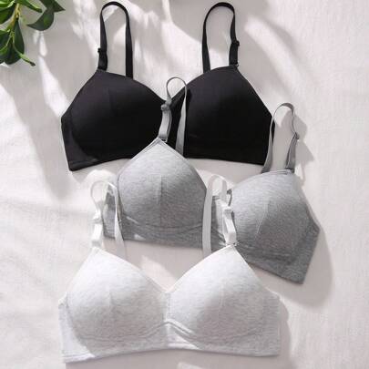 3 pacchi Reggiseno senza ferretto monocolore