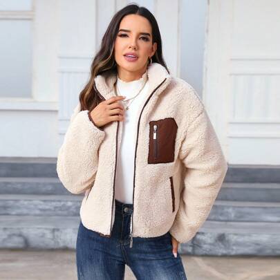 Giacca casual da donna imbottita e foderata termicamente, giacca da donna invernale in patchwork