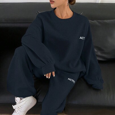 2 pezzi/set Abbigliamento casual e ampio da donna, nuovi arrivi per l'autunno