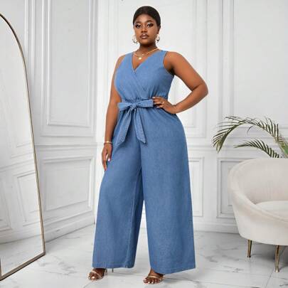 Tuta di jeans oversize, tutina casual aderente smanicata blu, tutina per donna, tutine per donna, tutina elegante da donna di piccola taglia, abbiglia