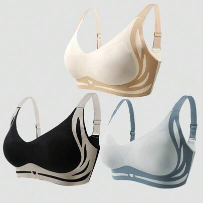 3 Pezzi Set di Reggiseni Modellanti, Reggiseni Push Up Regolabili, Reggiseni Modellanti, Biancheria Intima Donna con Sostegno Laterale Anti-Caduta