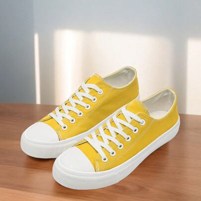Scarpe di tela da donna, Unisex Lace up Low Top Trainers per uomo Scarpe casual Scarpe di tela Scarpe piatte