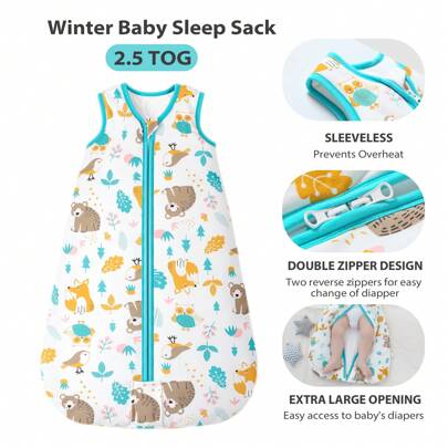Mosebears Sacco nanna invernale 2,5 Tog, Sacco nanna invernale 100% cotone per neonati