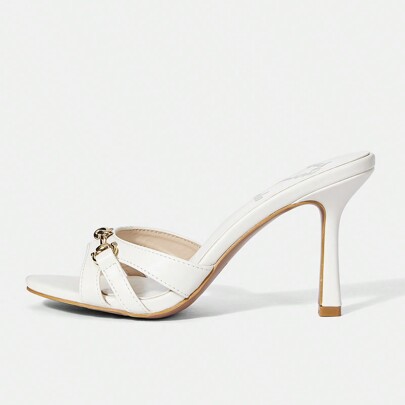 Eleganti sandali con tacco alto da donna, adatti per l'uso quotidiano, scarpe per vacanze, in saldo per l'estate, Ognissanti, Natale, autunno