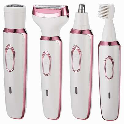 Kit rimuovi capelli elettrico da donna 4 in 1 - Include rasaerba elettrico, rasaerba per bikini, rasaerba per sopracciglia e rasaerba per il naso - Ri