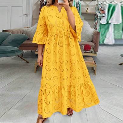 Vestiti taglie forti vestito rosso di San Valentino, abiti lunghi da donna, abiti estivi boho in cotone stile Old Money