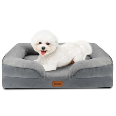 1 pezzo Letto ortopedico per cani 71x58x17cm, in schiuma viscoelastica rimovibile e lavabile, impermeabile, di colore grigio, ideale per alleviare la
