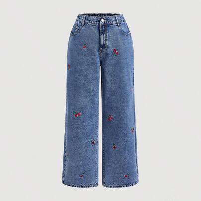 Jeans casual slim straight in jeans blu taglie forti