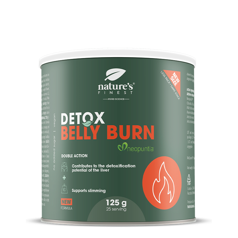 Detox Belly Burn | Pozbywaj Się Uporczywego Tłuszczu Z Brzucha | Utrata Wagi | Ostropest Plamisty | Karczoch | Chlorella