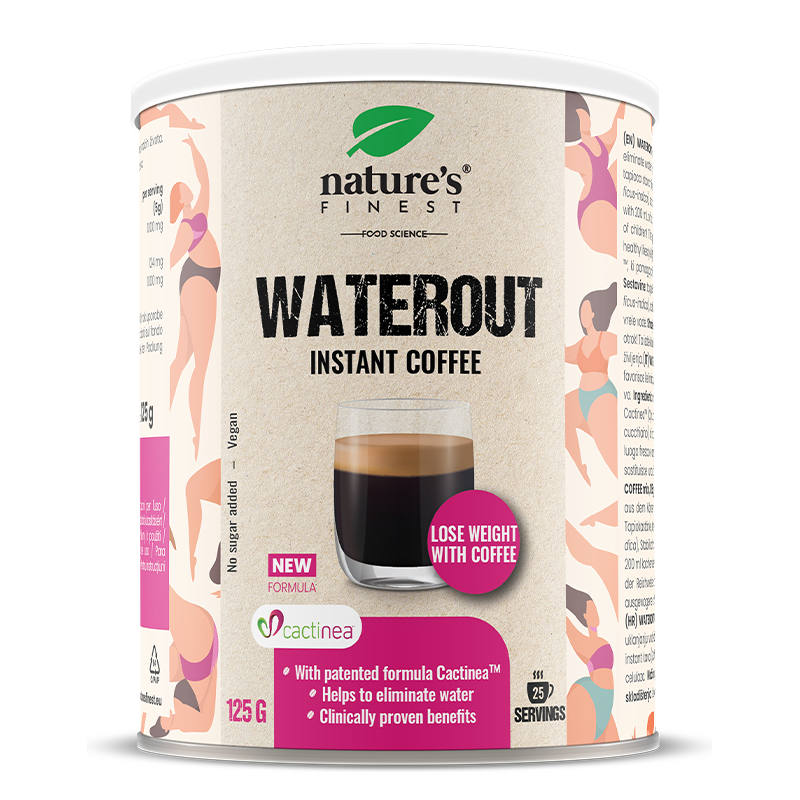 Waterout Coffee | Elimina La Ritenzione Idrica | Formula Cactinea™ | Riduce Gonfiore E Ritenzione Idrica | Arabica Premium