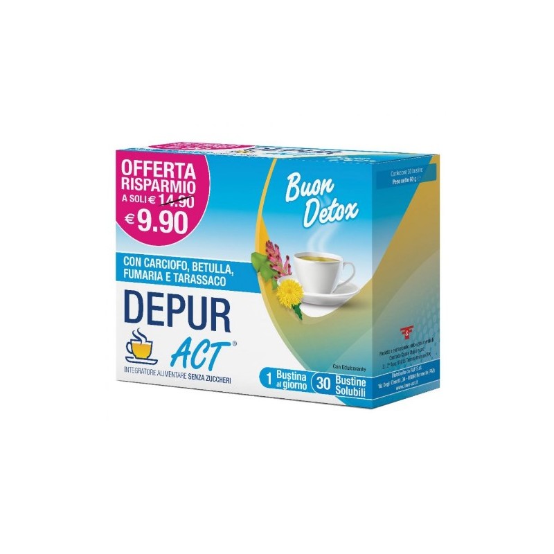 Felpharma Srl - Depur Act 30 Integratore Depurativo - 30 Bustine