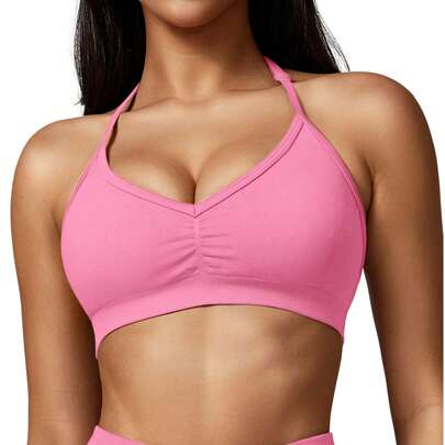Reggiseno sportivo da donna, reggiseno sportivo con ferretto senza schienale, reggiseno sportivo con ferretto Crush, reggiseni push-up imbottiti, regg