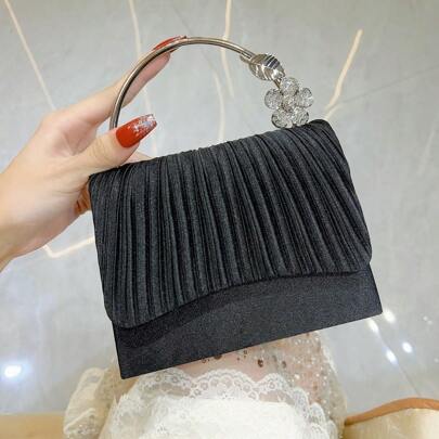 Borse da sera da donna, pochette plissettate, borse da sposa, piccole borse a tracolla eleganti