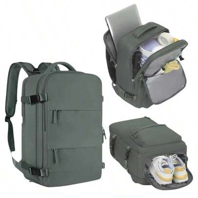 Mochila de Viaje para Cabina de Avion 45x30x20 para Vuelo Barato Equipaje de Mano y Espaciosa con Compartimento para Zapatos y Mochila Antirrobo Multi