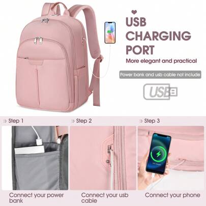Zaino Porta PC Donna Uomo 15.6 Pollici Zaino Donna con Porta USB Impermeabile Zaino da Viaggio Zaino Antifurto per Computer Portatile Leggero Zaino Sc