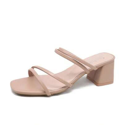 Sandali da donna con borchie quadrate, sneaker estive eleganti, sandali da donna in pelle incrociati, sandali alla moda 2023