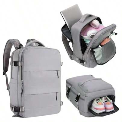 Mochila de Viaje para Cabina de Avion 45x30x20 para Vuelo Barato Equipaje de Mano y Espaciosa con Compartimento para Zapatos y Mochila Antirrobo Multi