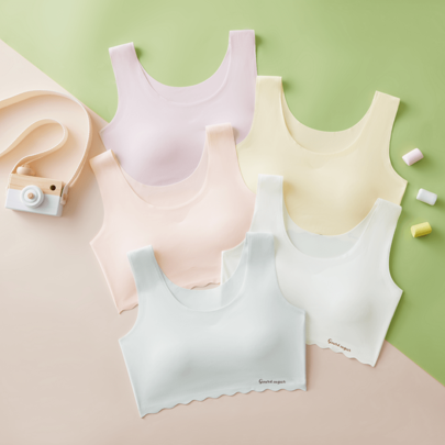 5 pezzi/confezione Reggiseni sportivi casual colorati per studentesse di scuola media/superiore, anti-abbagliamento, estivi