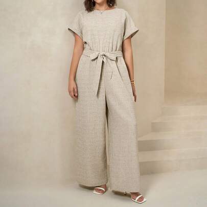 Tuta oversize da donna, elegante tuta smanicata, estiva