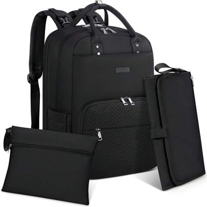 Zaino fasciatoio borsa fasciatoio zaino con fasciatoio in viaggio grande borsa per pannolini borse multifunzionali per mamma e papà nero