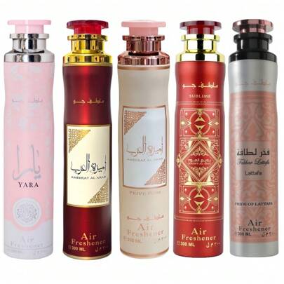 Lotto di 5 deodoranti per ambienti 300ML*5 (YARA+Ameerat Al Arab+Fakhar+Badee Al Oud Sublime+Ameerat Al Arab Prive Rose) Profumo per la casa
