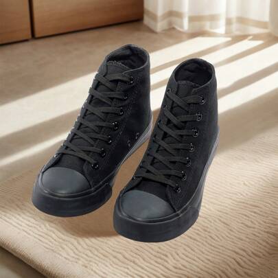 Scarpe di tela da donna,Unisex Uomo Scarpe da ginnastica alte Donna Lace up Pumps Plimsolls Casual Sneakers Canvas Plimsoles Scarpe piatte