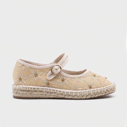 Espadrillas piatte Mary Jane in tela, Mary Jane basse da donna