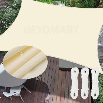 1 Pezzo Vela ombreggiante a triangolo, rettangolo o quadrato, impermeabile, con blocco UV al 98%, tenda parasole per patii, giardini, piscine, campegg
