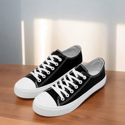 Scarpe di tela da donna, Unisex Lace up Low Top Trainers per uomo Scarpe casual Scarpe di tela Scarpe piatte