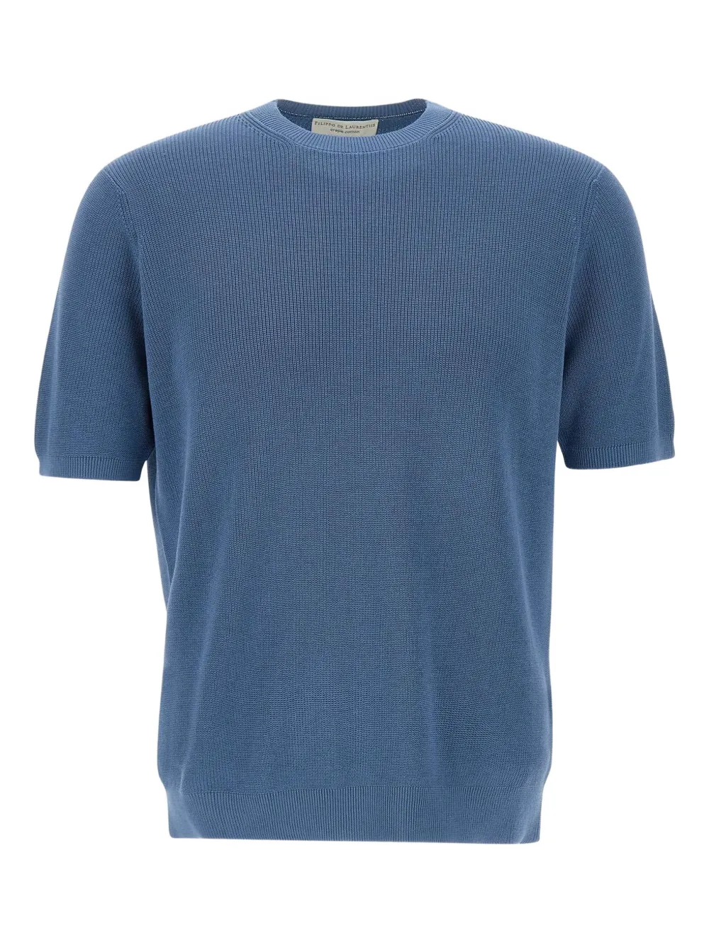 Filippo De Laurentiis short-sleeve ribbed-knit sweater - Blu