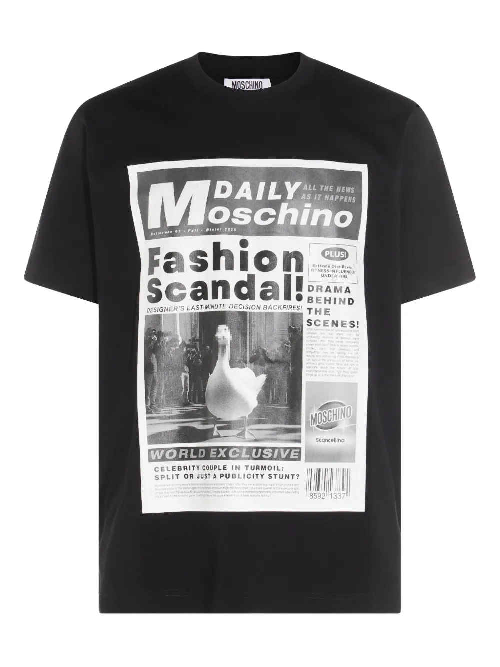 Moschino newspaper-print T-shirt - Nero