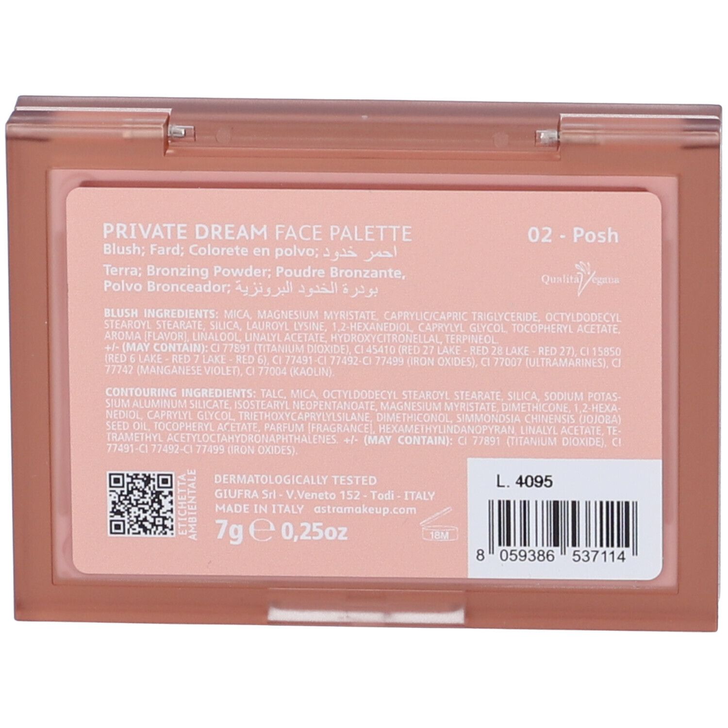 Astra Make-Up Private Dream Face Palette Blush + Bronzer Tonalità 02 P