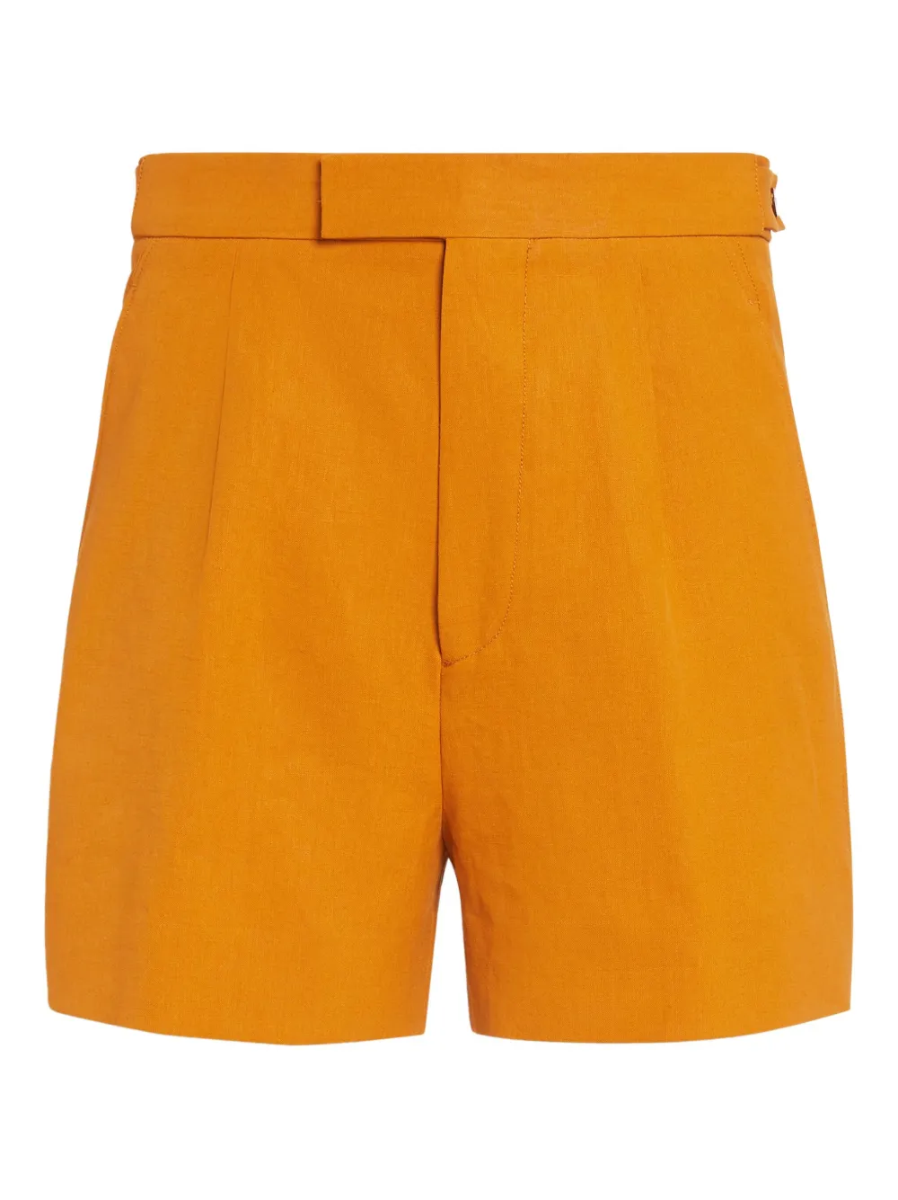 Zegna pleated linen shorts - Arancione
