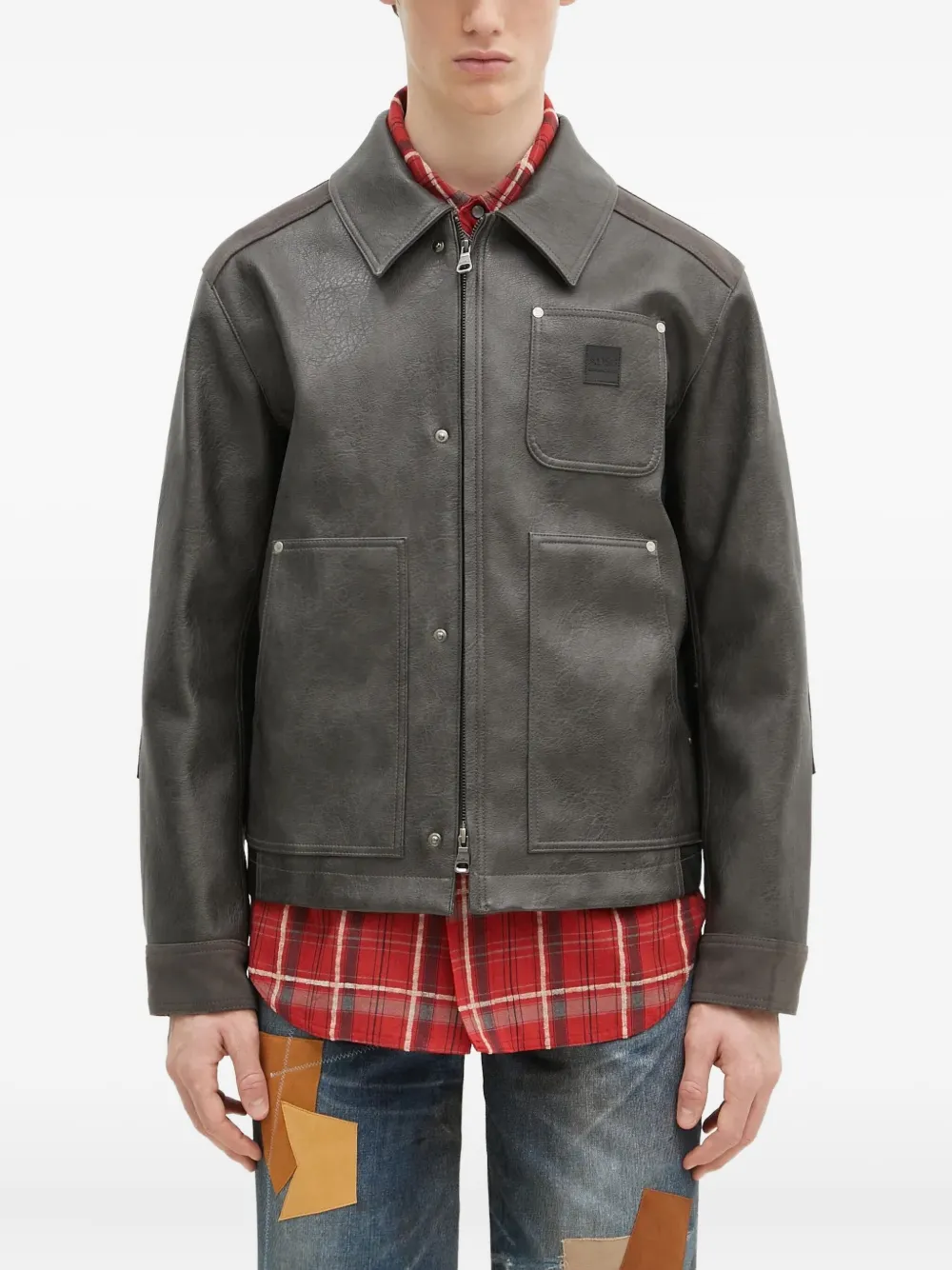 Andersson Bell panelled zip-up work jacket - Grigio