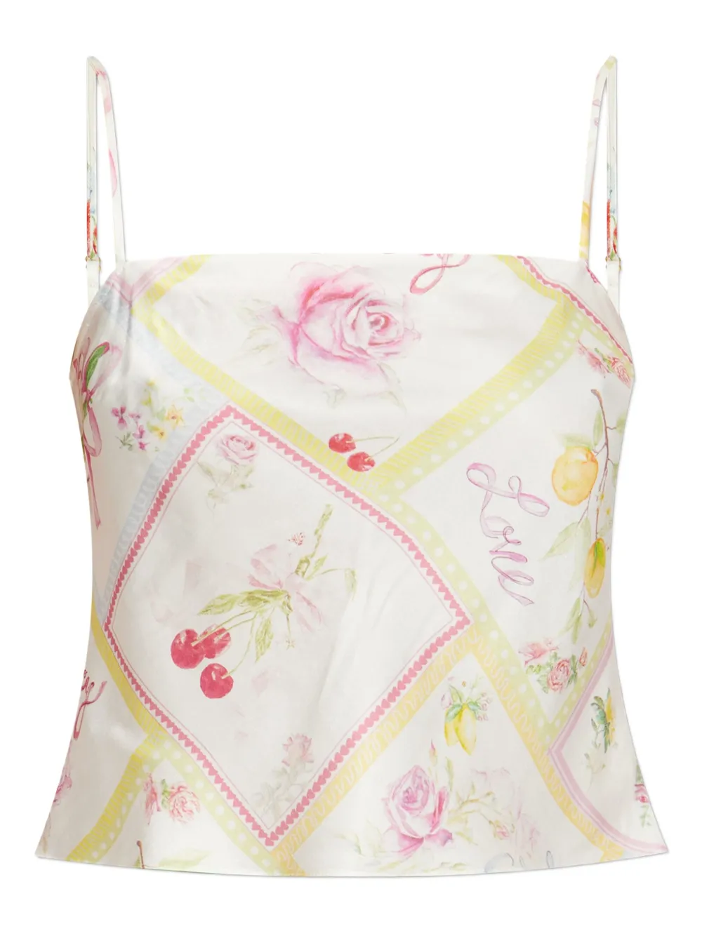 LoveShackFancy Cabi floral-print cami top - Bianco