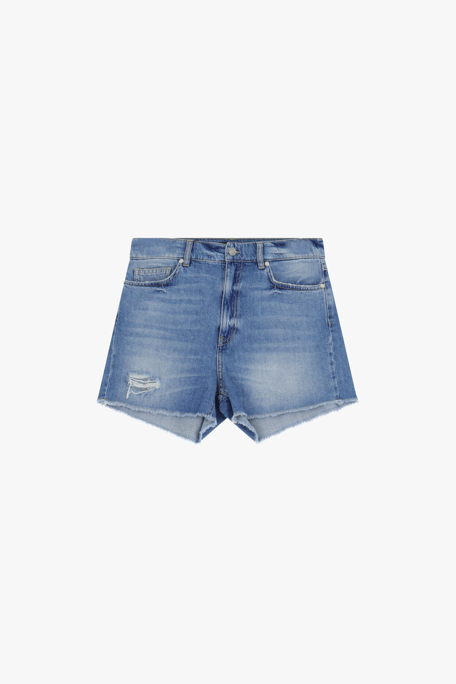 Shorts con borde deshilachado y detalles
