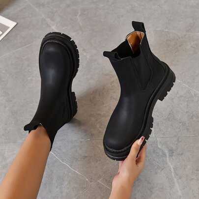 signora nero equestre Stivali & stile occidentale nero elastico con zip Stivali chelsea per donne
