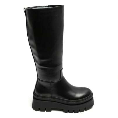 Bottes hautes à plateforme crantée con fermeture zippée – Stile grosso moderno
